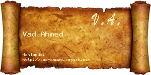 Vad Ahmed névjegykártya